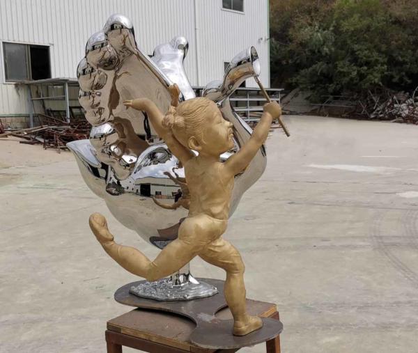 Escultura animal de aço inoxidável decorativa pública das estátuas exteriores contemporâneas do metal