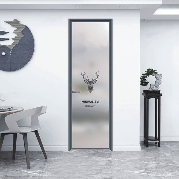 Modern Black Aluminium Frame Glass Bathroom Door Swing Design