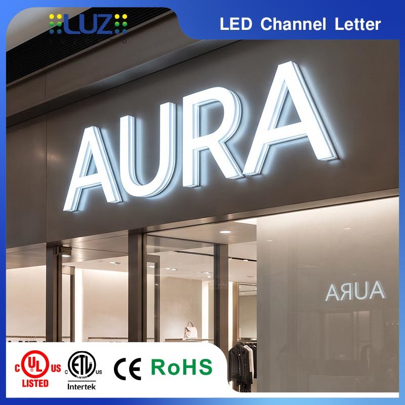 Seamless Whole Body Glowing CNC Carved Translucent Acrylic Mini LED Signage For Shopping Mall Interior
