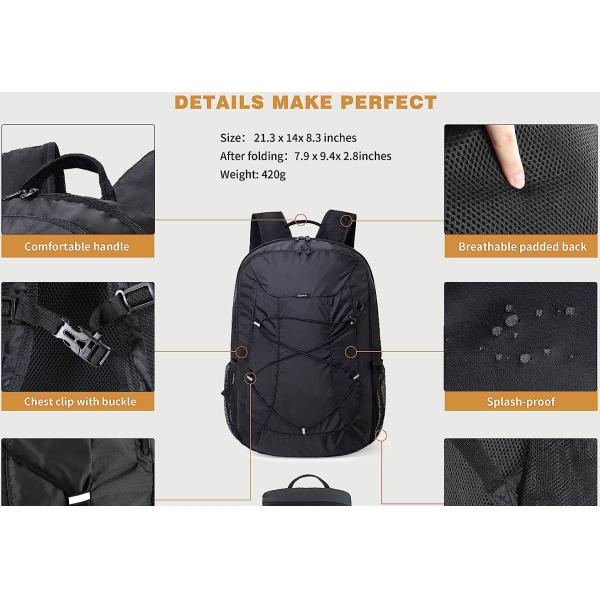 Hiking Backpack for Women Men - 40L Camping Backpack Packable Backpack Travel Lightweight Casual Daypack Backpacks