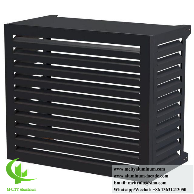 Customized Size Powder Coated Aluminum AC Cover with Louvred Screen for Optimal Airflow