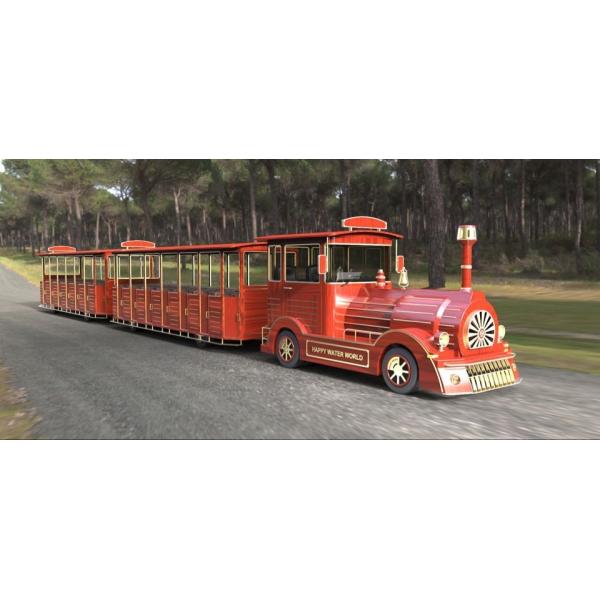 Поезд 42 Seater мини Trackless с лучем структуры металла 76 KW расклассифицировал бензиновый двигатель силы