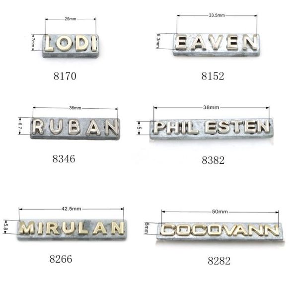 Quality Bag Hardware Metal Letter Logo Plate Custom Metal Separate Letter Logo for Lady Handbag