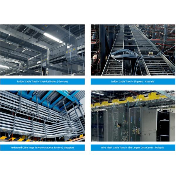 Powder Coated Cable Tray System Galvanized Steel Perforated Cable Tray