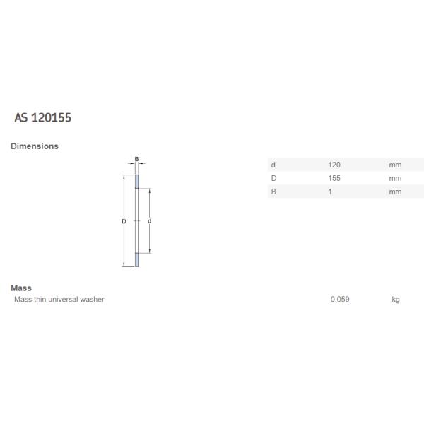 Thin Type AS120155 AXK120155 Axial Bearing Washer ID 120mm OD 155mm Width 1mm
