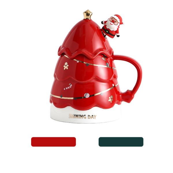 Do café cerâmico criativo da caneca do copo da sublimação da água da árvore de Natal copo valioso da sublimação dos pares