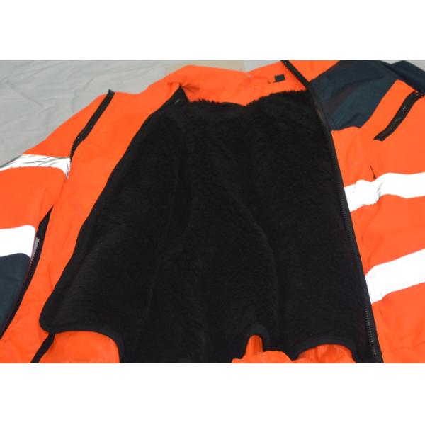 High Visible Mens Winter Work Clothes Pilot Jacket With Fake Fur Padded
