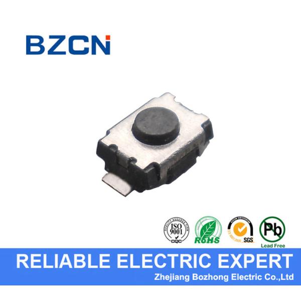 Black Push Button Low Profile Tactile Switch For High Density Mounting