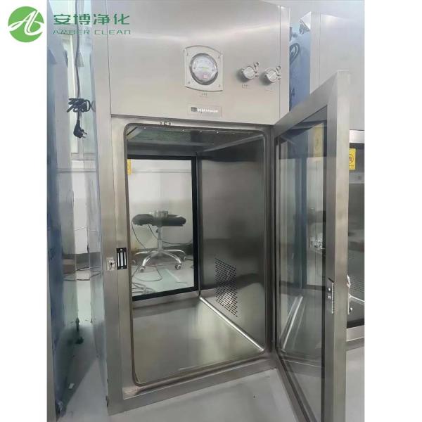AMBER SUS304 Mechanical Interlock Dynamic Air Shower Pass Box 760*690*720mm