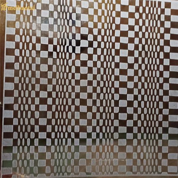 Grade 201 Etched Stainless Steel Sheet 1219x3048mm with 70 Micron PVC Film for Elevator Decorative Panel