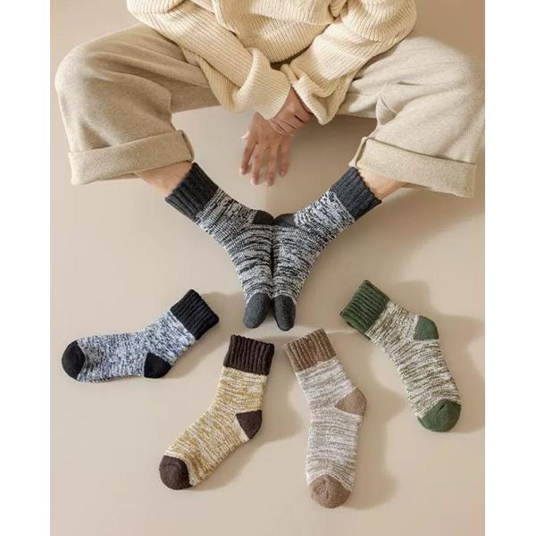 Mode chaussettes d'hiver en cachemire de laine épaisse chaussettes chaudes douces en terre