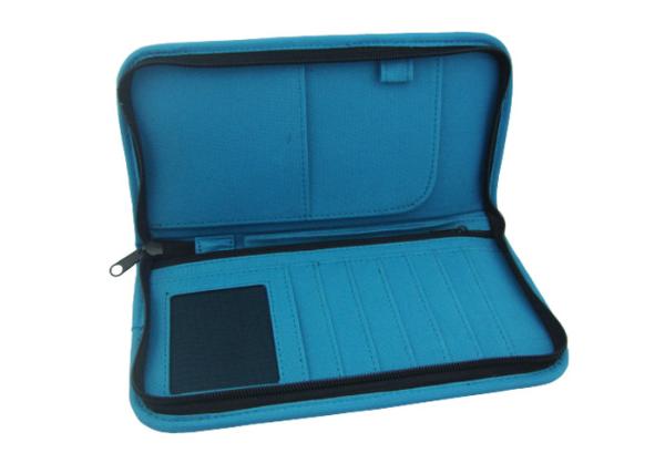 Durable Family Passport Holder Organizer , Waterproof Accessories Travel Bag Blue Color