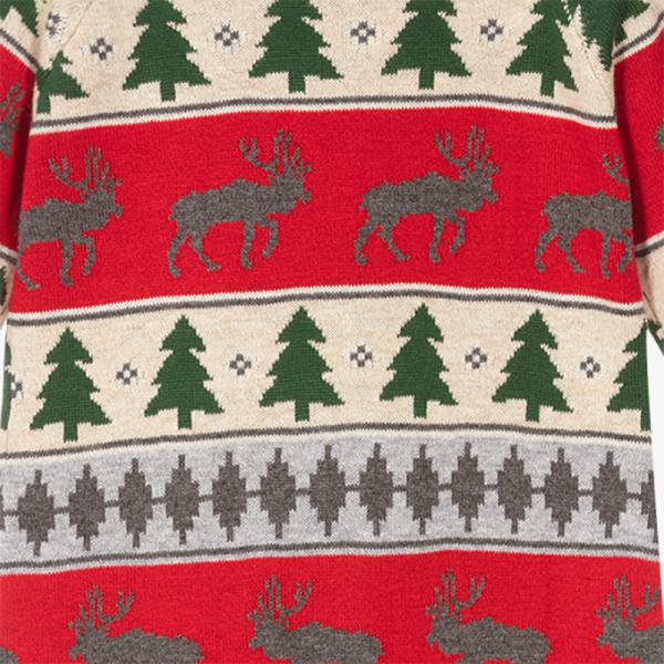 Wholesale Christmas 100% Cotton With Button Full Sleeve Baby Sweater Overall Rompers