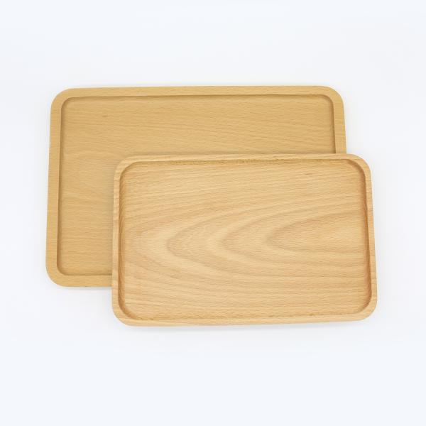 300mm X 200mm Polished Wooden Serving Tray Beech Wood Fruit Tray