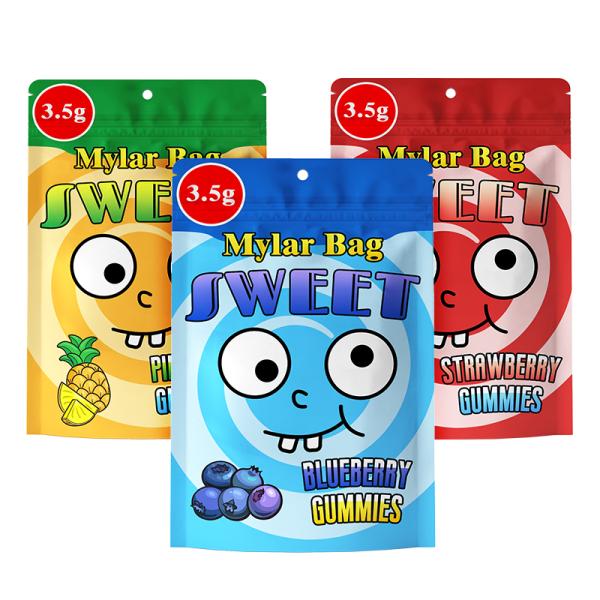 Flash Deal Customizable Colors Candy Gift Bags Childproof Gummy Candy Zipper Bag Durable Edible Shape Mylar Bags Custom Printed