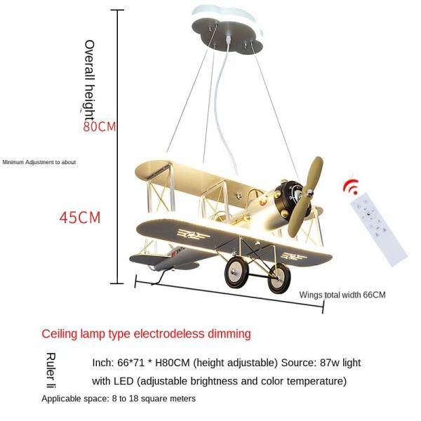 Creative Led Children's Aircraft Lamp Boy Bedroom Room Lamp Modern Personality Fashion Simple Cartoon Chandelier(WH-MA-1