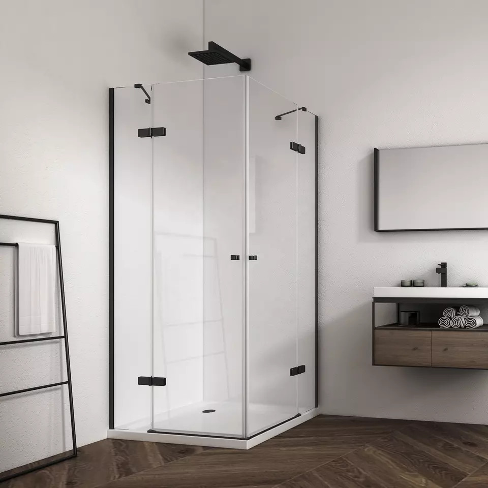 Современным закаленное углом приложение ливня стекла сползая дверь Bathroom стеклянную