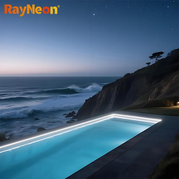 Outdoor Swimming Pool IP68 PU Neon Flex Light DC12V / 24V Waterproof LED Neon Flex Strip