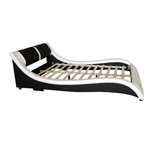 Кожа Faux кровати аэродинамической подъемной силы современным обитая бархатом изогнула изголовье PU