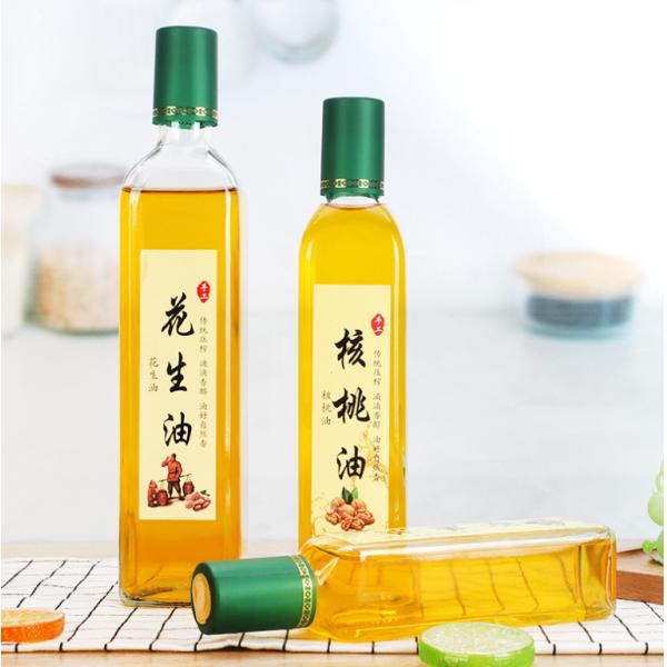 Type d'étanchéité Bouchon en caoutchouc Carré Bouteille en verre vert foncé pour huile d'olive OEM/ODM Acceptable