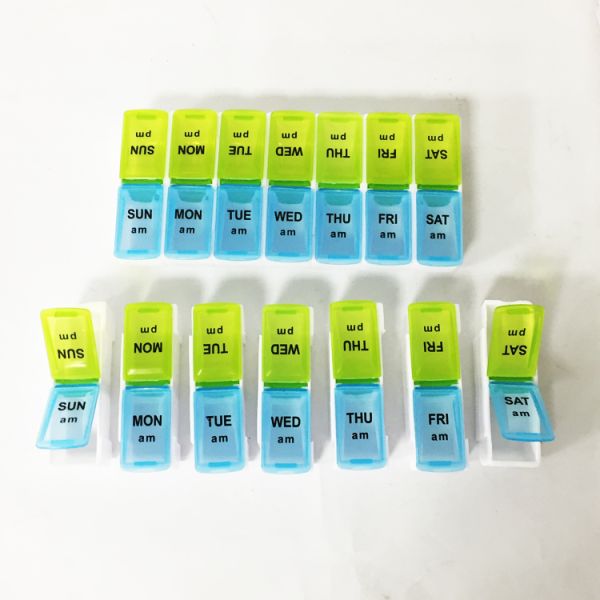 Wholesale Travel Pill Box Portable 14 Compartment Pill Case Container
