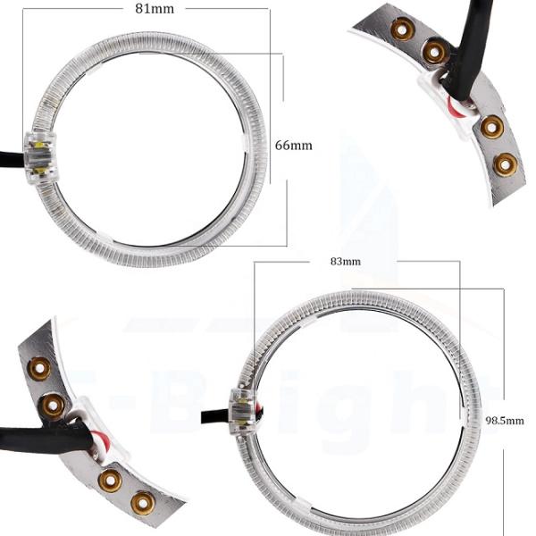 2PCS 80MM 95MM Angel Eye Fog Lights , 2.5 Inch LED Halo Rings