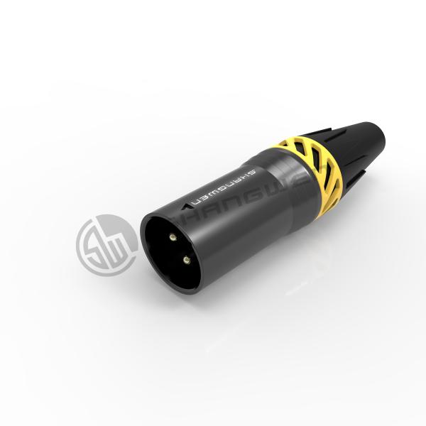 Audio XLR 3 Pins Conector de conector masculino feminino elétrico IP65 à prova d'água