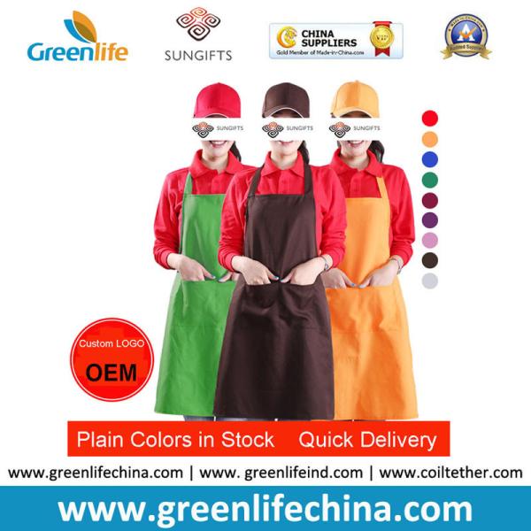 Promotional advertisement custom high quality kitchen aprons wholesale ready for logo