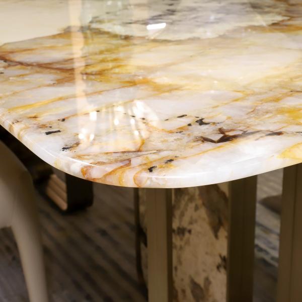 Luxury Modern Home Furniture Dining Room Table Stainless Steel Marble Dining Table