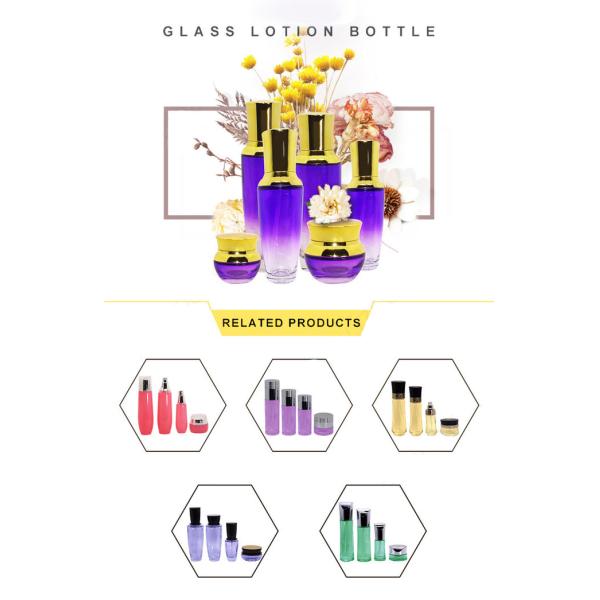 Violet Black Glass Lotion Bottles With Pump 120ml Eco - Friendly Material