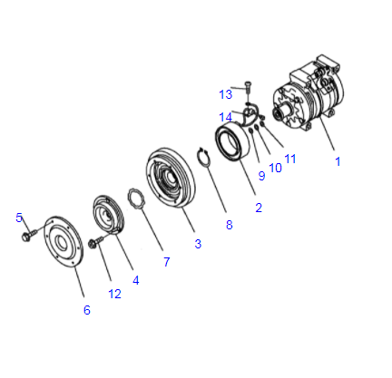 425-07-21190 4250721190 компрессор кондиционера 447220-2582 KOMATSU WA380-3