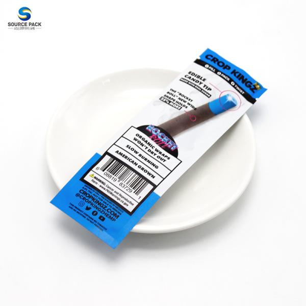 Pre Roll Cigar Packaging Blunt Wrap Three Side Sealed Moisture Proof Plastic Bag