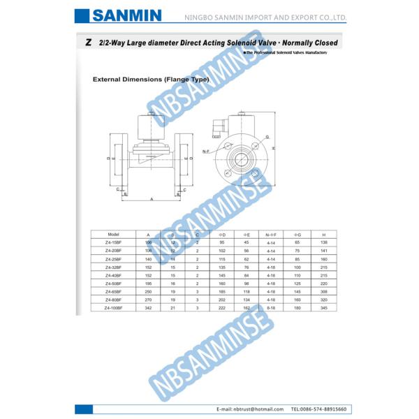 Клапаны соленоида нержавеющей стали З4 для воды направляют действующий клапан соленоида