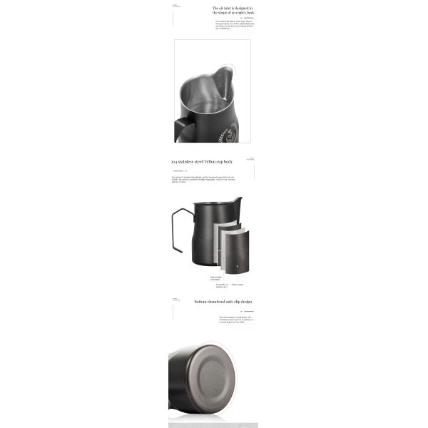 350ml/500ml Stainless Steel Milk Jug Stocked Pitcher for Espresso Coffee and Foam Milk