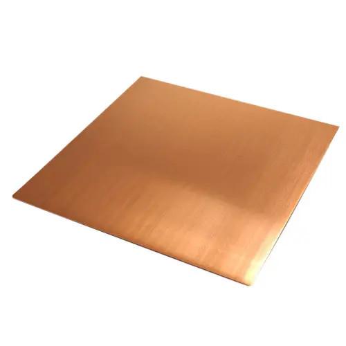 1m 2m 6m Placa de cobre Metal polido 99,95% Espelho de latão Chapa de cobre polida