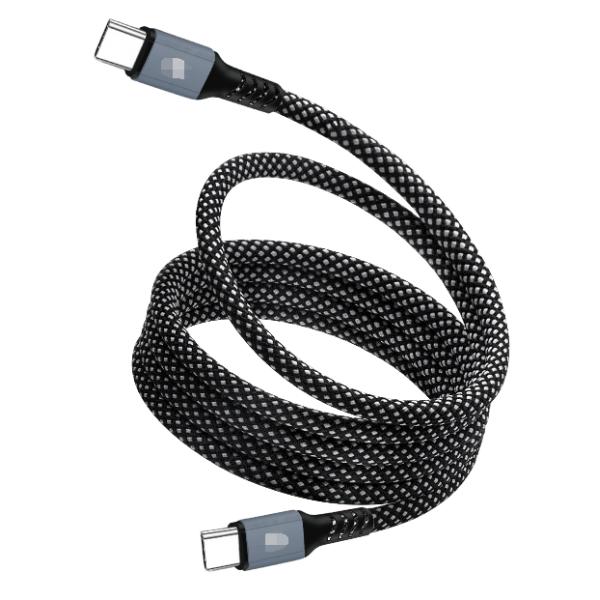 Cable de carga magnético trenzado de nailon C-C20V3A 60W máx./C-L 9V3A 27W máx., resistente y sin costuras
