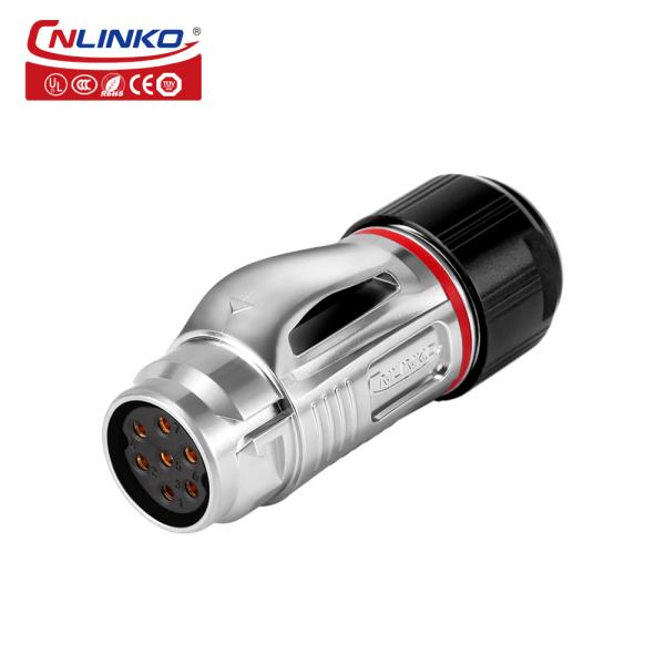 CNLINKO BD20 IP68 Industrial Waterproof Metal 7 Pin Round Male Female Connector