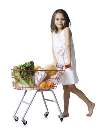 Chariot à achats de supermarché en métal, chariot d'épicerie de supermarché