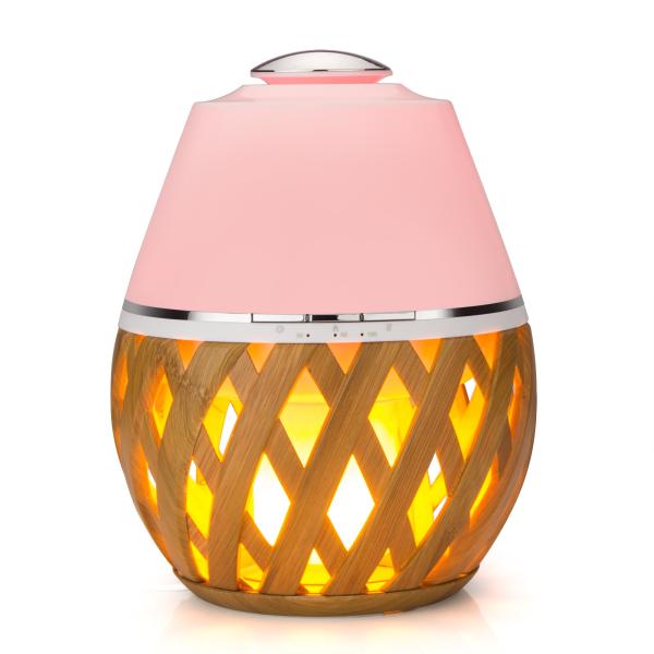 Home BamBoo Flame Lamp 150ml Wood Aromatherapy Diffuser