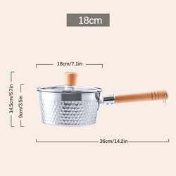 Modern Design Kitchen Sauce Pans 18/8 Stainless Steel  With Wooden Handle