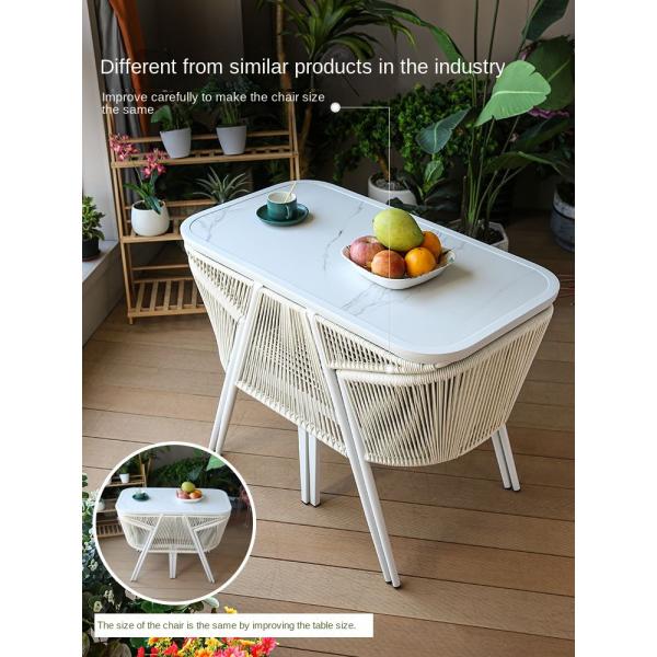 Soft Doll Cotton Cushion Contemporary Style 3Piece Outdoor Patio Table and Chair Set