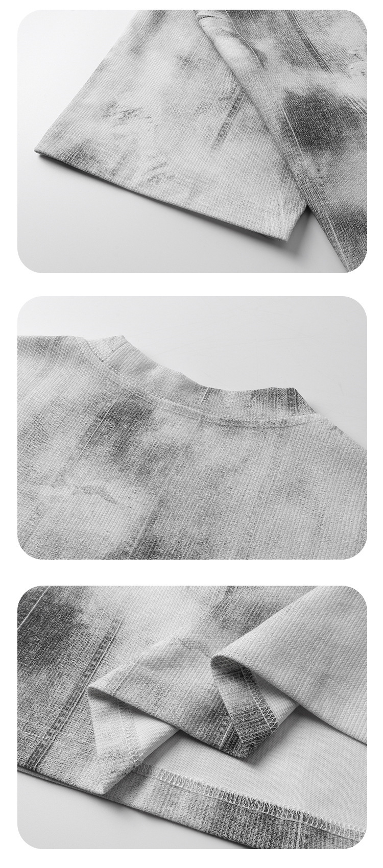 200GSM Oversized Drop Shoulder T Shirt Smudge Dye Custom Print Tee Vintage