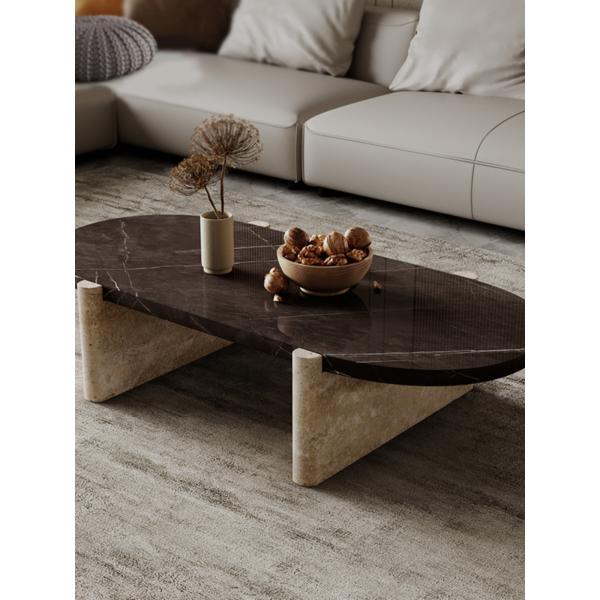 Nordic Modern Hotel Furniture Natural Stone Coffee Table