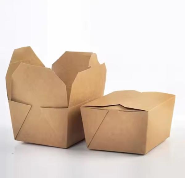 Caixa de almoço de papel kraft descartável