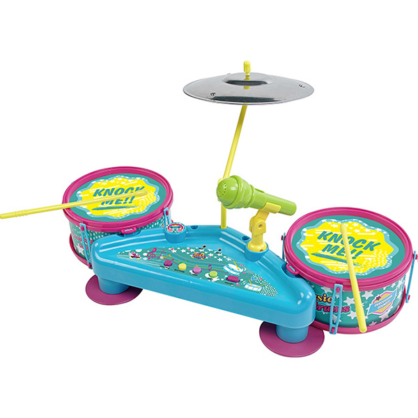 Colorful Kids Musical Instrument Toys Jazz Drums With Cymbal And Microphone