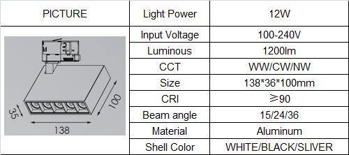 led traking light Unique Design Linear Spot Track Lights 12W Rotatable Ceiling Mounted Led Rail Light Black and White