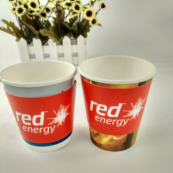 Горячий кофе рукава бумажного стаканчика с логотипом Flexo цвета офсетной печати различные