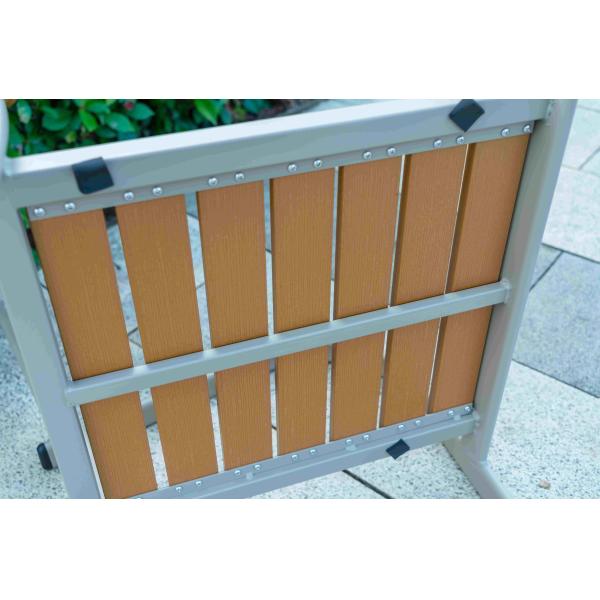 Outdoor Poly Wooden Dining Table And Chairs Plastic Wood Patio Table And Chair Set 5 Pieces Set