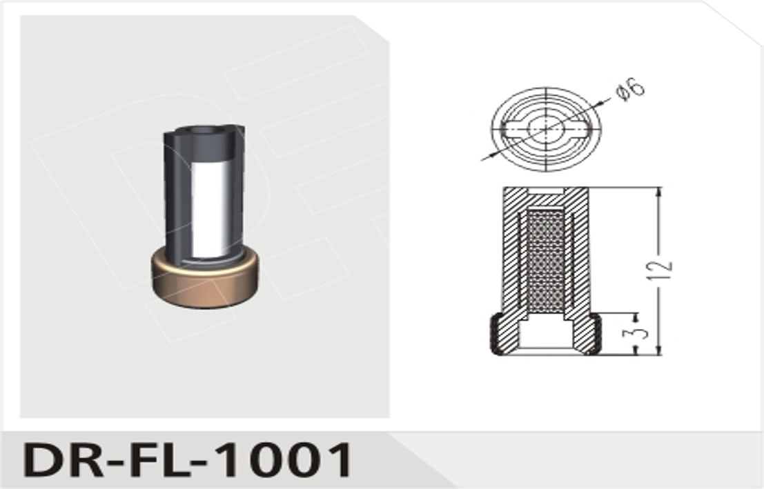 6x3x12mm Fuel Injector Filter for Universal Nozzle Screen Basket Kit Replacement
