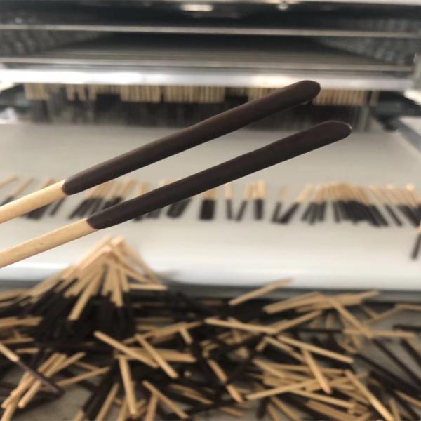 1300kg/h Chocolate Enrober Machine Air Cooling Pocky Sticks Double Coating Production Line